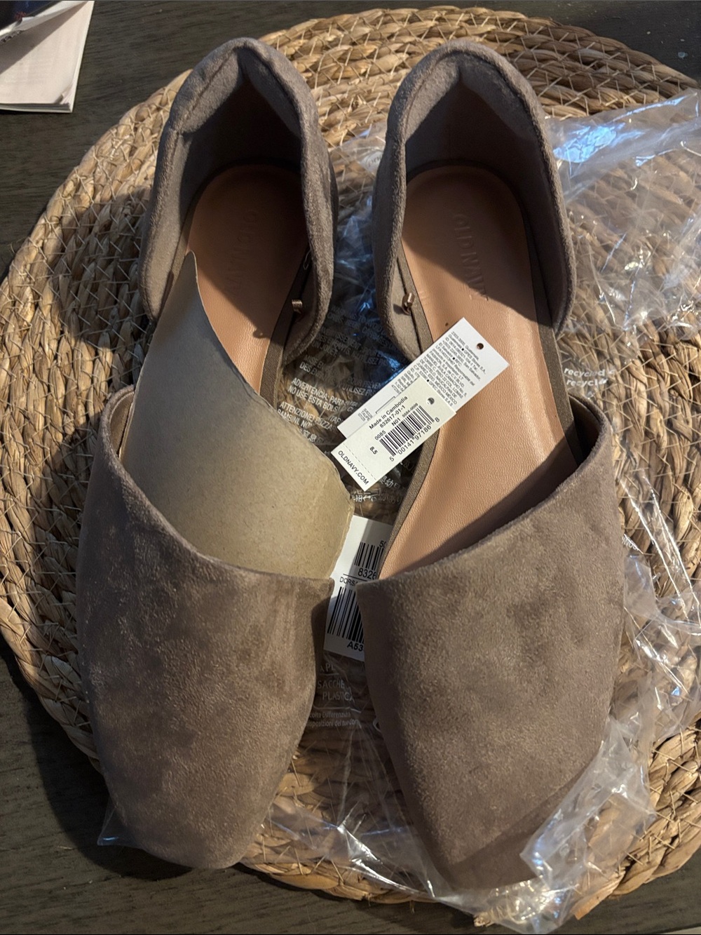 Old Navy Taupe Suede D'Orsay Flats